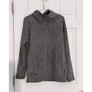 RBX Gray Slash Textured Knit Cowl Neck Pullover Sweater Long Sleeve M